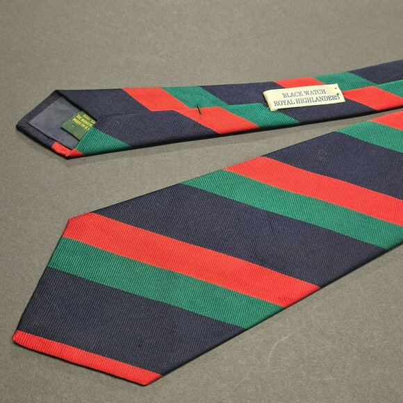 Black Watch Royal Highlanders Club Room Striped Silk Neck Tie 56" X 3.5" USA - Picture 1 of 6